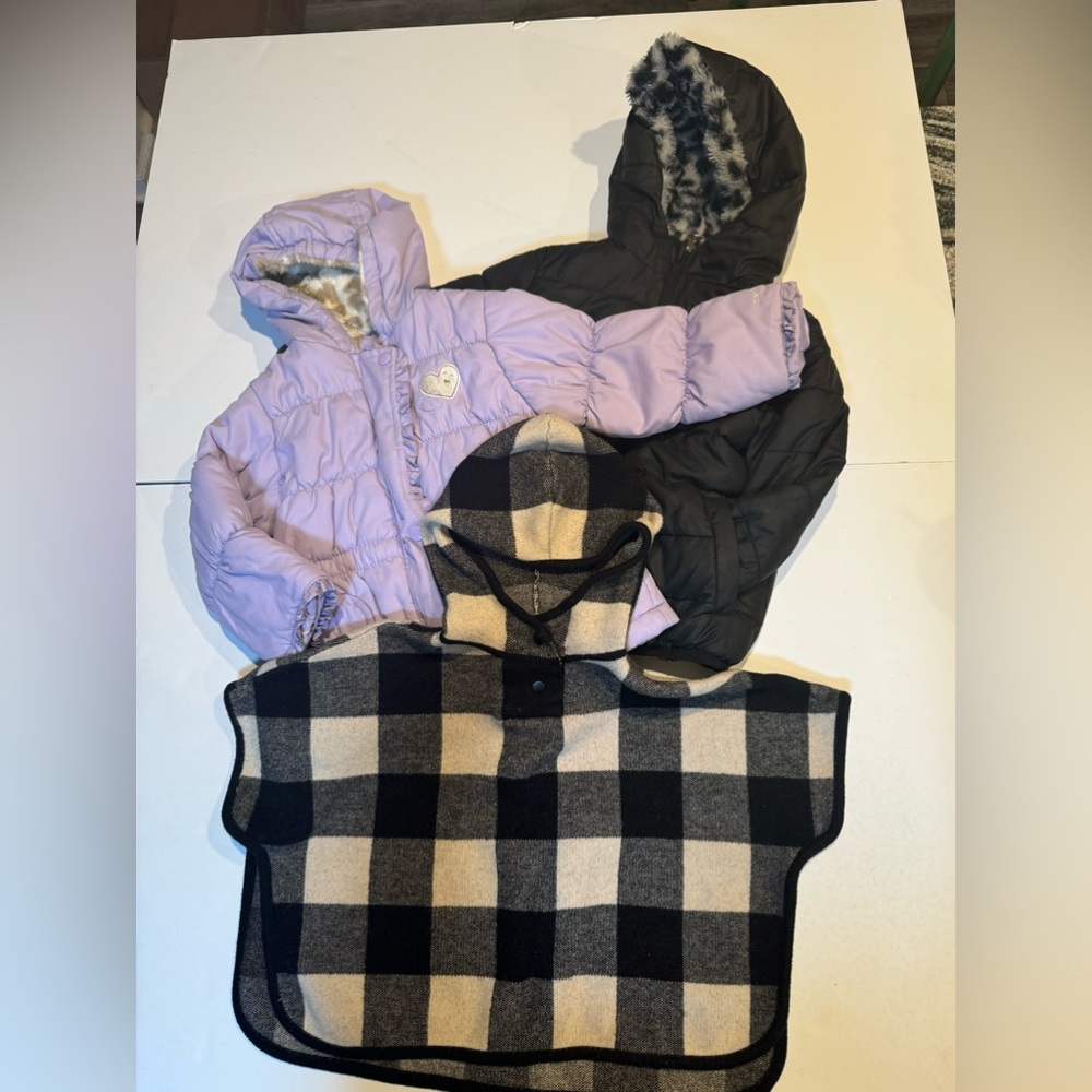 Lot of 3 Girl’s Outerwear Coatsu and Cape size 3T